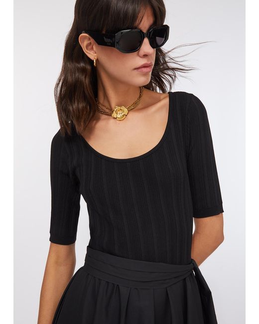 Liu Jo Robe Courte En Maille Et Popeline Liu Jo en coloris White