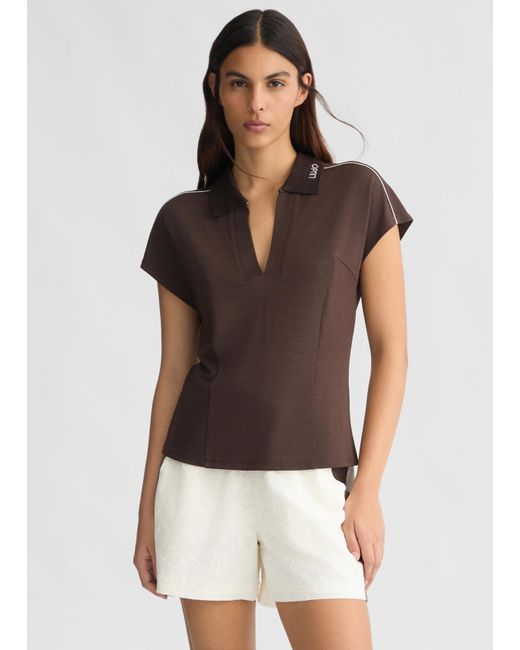 Liu Jo T-shirt In Piquet di Liu Jo in Brown