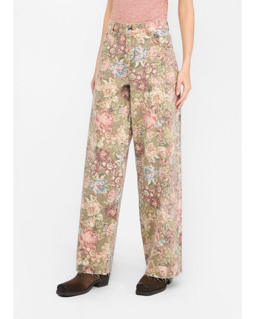 Liu Jo Pantaloni Flare Con Stampa di Liu Jo in Natural