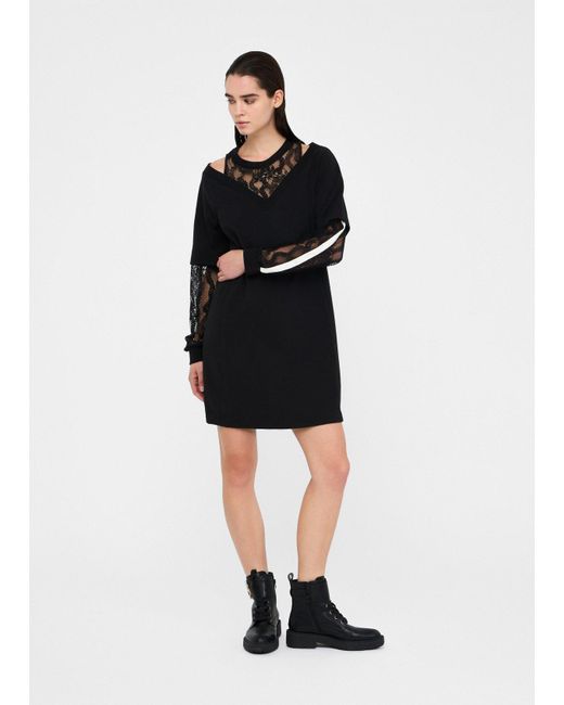 Liu Jo Black Liu Jo Sweatkleid Mit Spitze