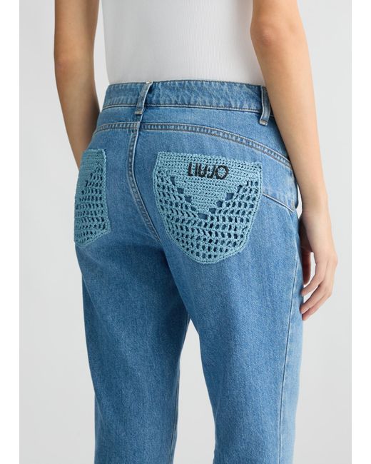 Liu Jo Jeans Bootcut A Vita Alta di Liu Jo in Blue