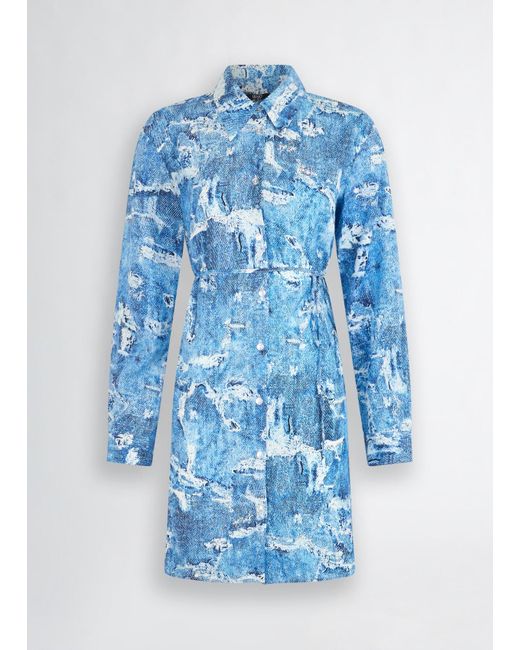Liu Jo Abito Chemisier Effetto Denim di Liu Jo in Blue