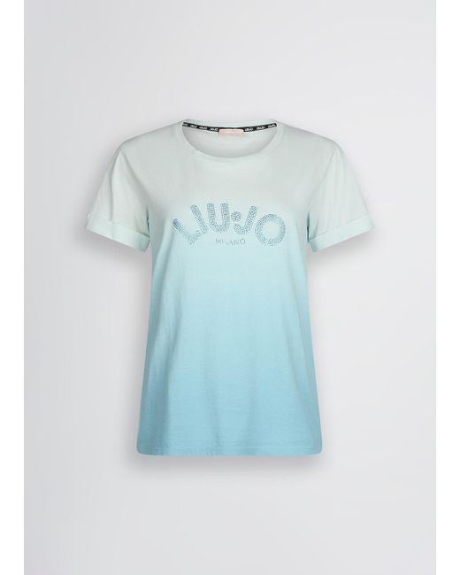 Liu Jo T-shirt Con Logo E Strass di Liu Jo in White