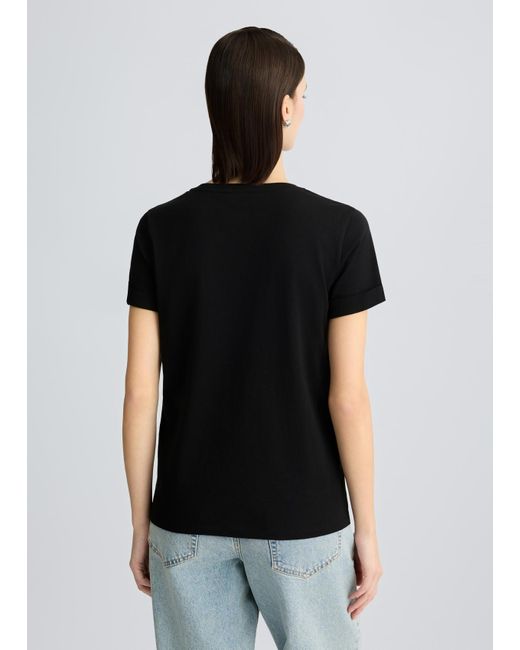 Liu Jo T-shirt In Cotone Con Logo E Strass di Liu Jo in Black
