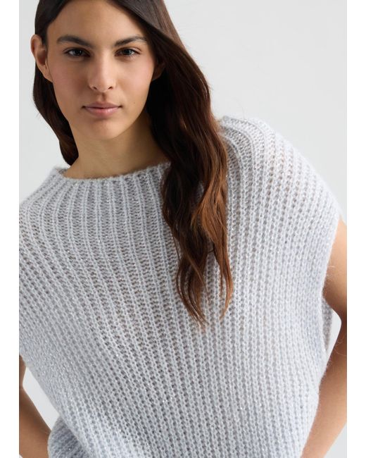 Liu Jo Gilet In Mohair Con Paillettes di Liu Jo in White