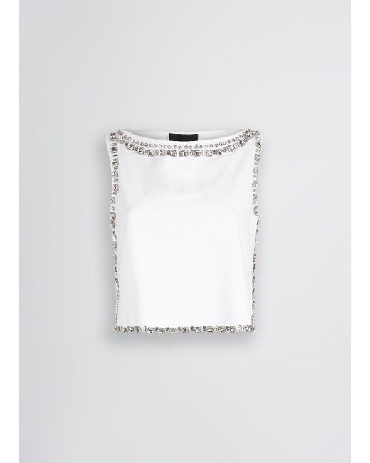 Liu Jo Top Bianco Con Ricami Gioiello di Liu Jo in White