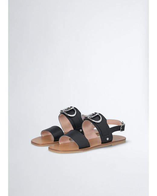 Liu Jo Sandali Flat In Pelle di Liu Jo in White