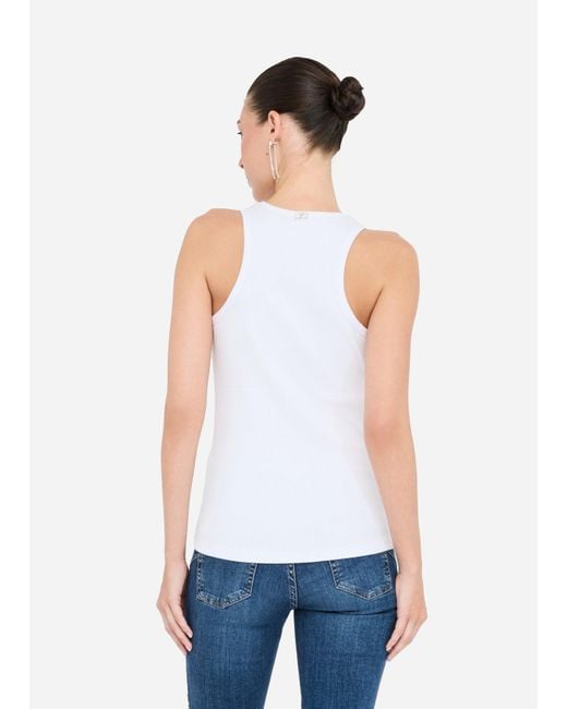 Liu Jo Top Avec Applications Bijoux Liu Jo en coloris White