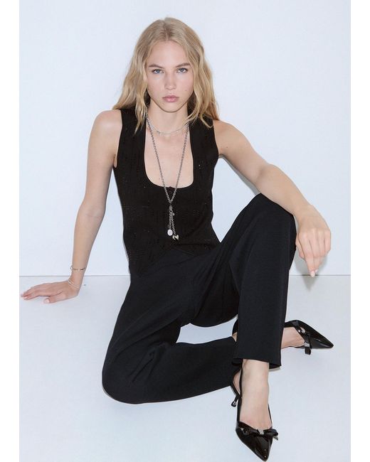 Chaleco Con Strass Liu Jo de color Black