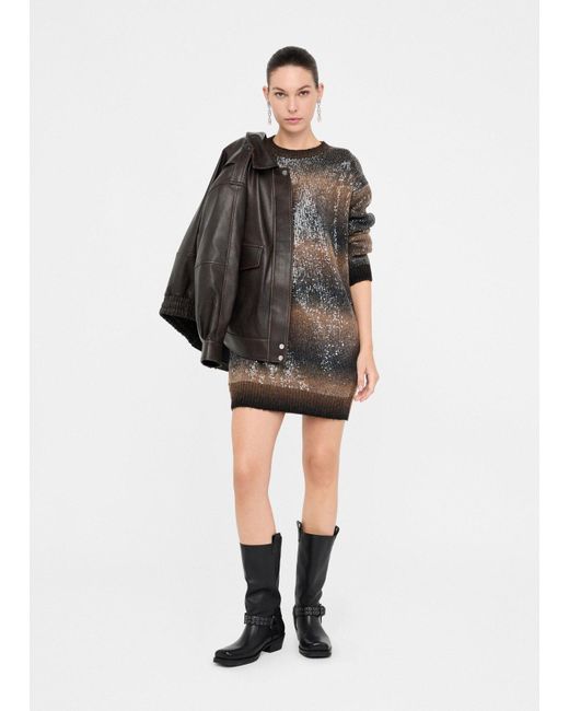 Liu Jo Robe En Maille Avec Paillettes Liu Jo en coloris Gray