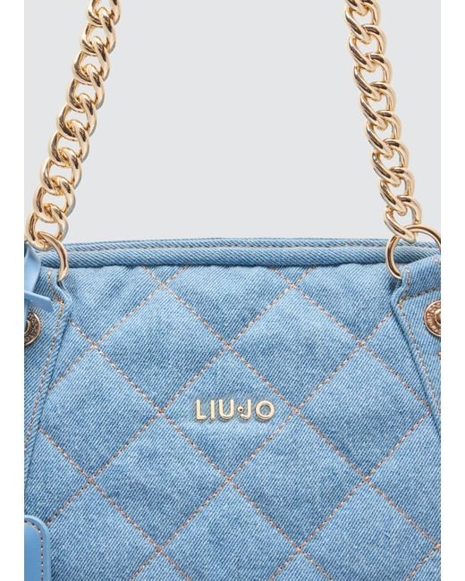Liu Jo Shopping Bag In Denim Matelassé di Liu Jo in Blue