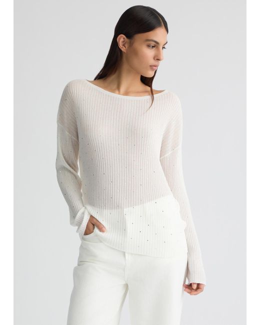 Liu Jo Maglia Bianca Con Strass di Liu Jo in White