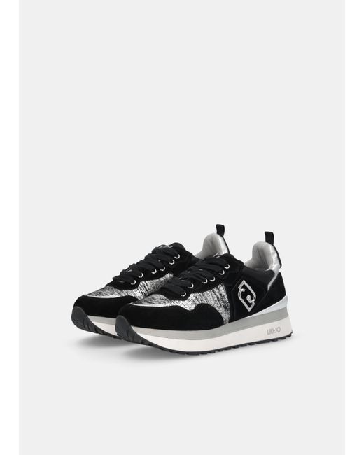 Liu Jo White Liu Jo Plateau-Sneaker Mit Beschichteter Optik