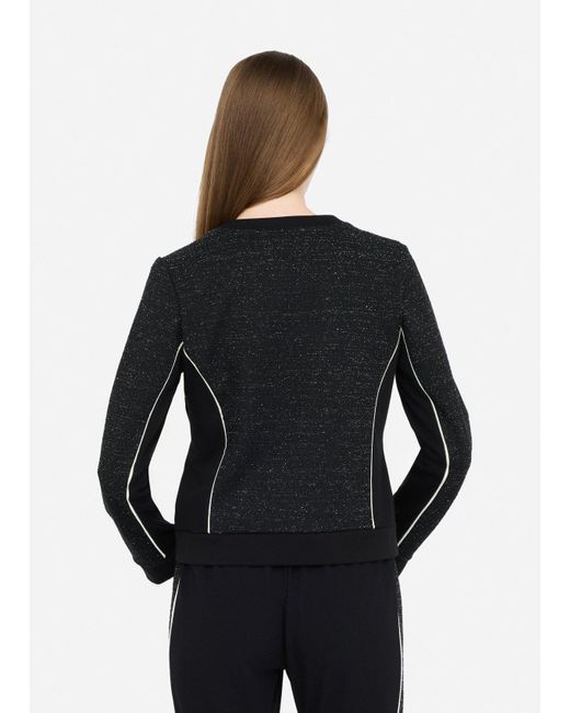 Liu Jo Black Liu Jo Jacke Aus Sweatstoff Und Bouclé