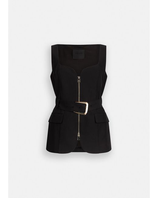 Liu Jo Gilet Con Zip di Liu Jo in Black