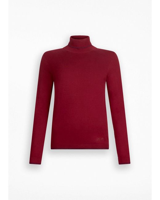 Liu Jo Pull À Col Roulé Avec Détails En Lurex Liu Jo en coloris Red