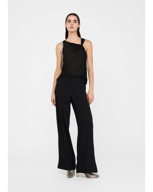Liu Jo Top En Coton Et Georgette Liu Jo en coloris Black