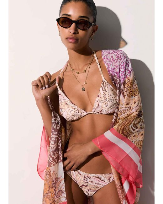Top De Bikini Triangular Estampado Liu Jo de color Brown
