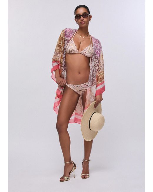 Top De Bikini Triangular Estampado Liu Jo de color Brown