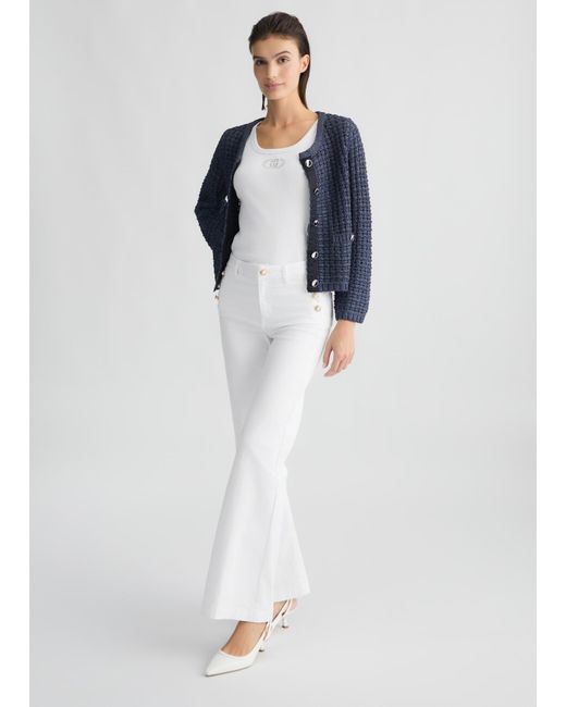 Liu Jo Pantaloni Flare Con Bottoni di Liu Jo in White