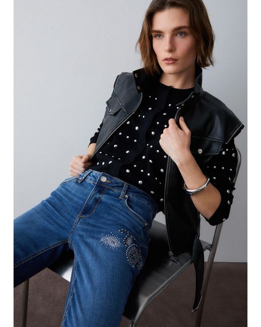 Vaqueros Pitillo Con Strass Liu Jo de color Blue