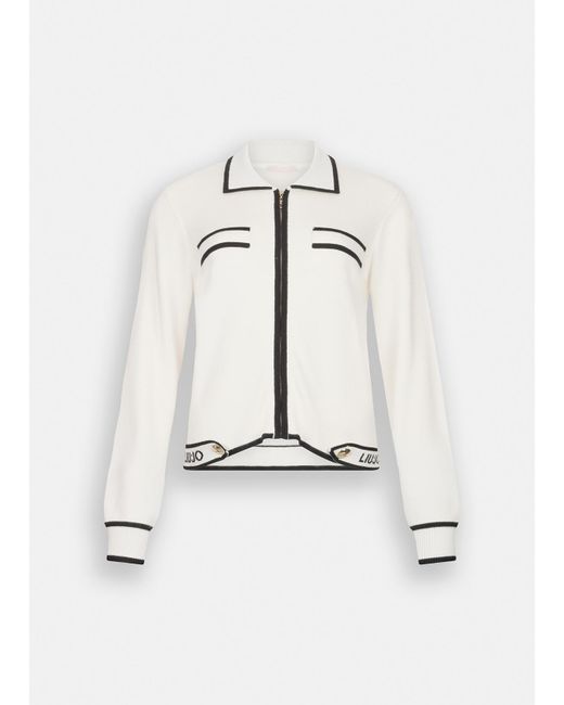Liu Jo Cardigan Con Zip di Liu Jo in White