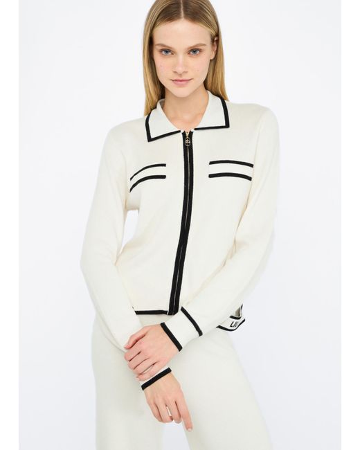 Liu Jo Cardigan Con Zip di Liu Jo in White