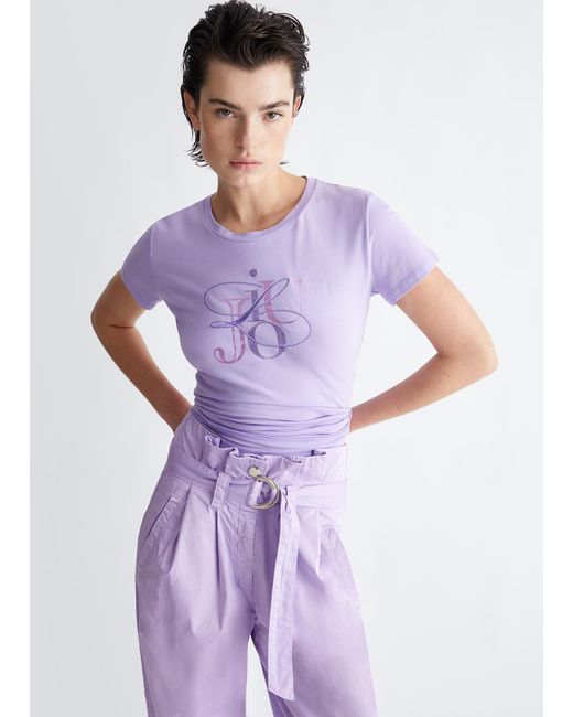 Liu Jo T-shirt Con Stampa E Strass di Liu Jo in Purple