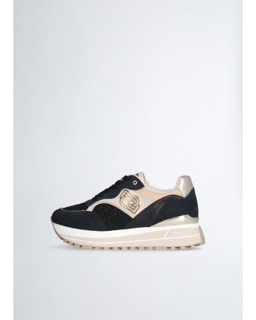 Liu Jo Sneakers Platform Con Ricami Floreali di Liu Jo in White