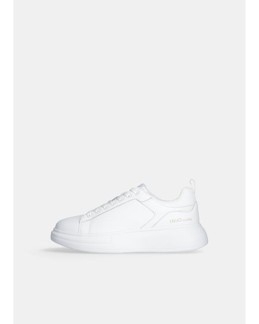 Liu Jo Liu Jo Plateau-Sneaker Aus Leder in White für Herren