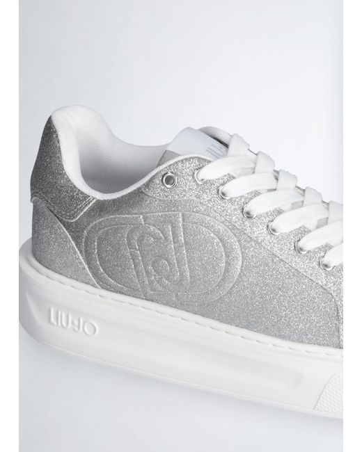 Liu Jo Sneakers Con Glitter Dégradé di Liu Jo in White