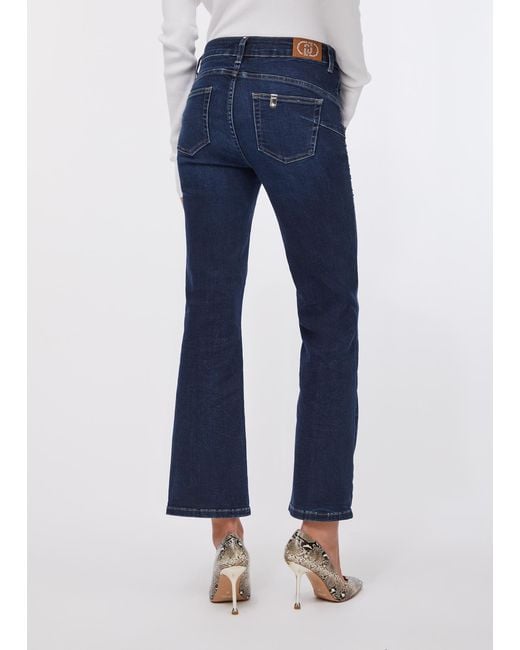 Liu Jo Jean Évasé Cropped Avec Strass Liu Jo en coloris Blue