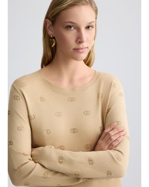 Liu Jo Maglia Con Logo E Strass di Liu Jo in Natural