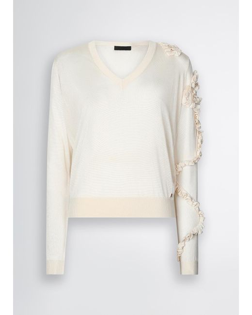 Liu Jo Maglia Bianca Con Rouches di Liu Jo in White