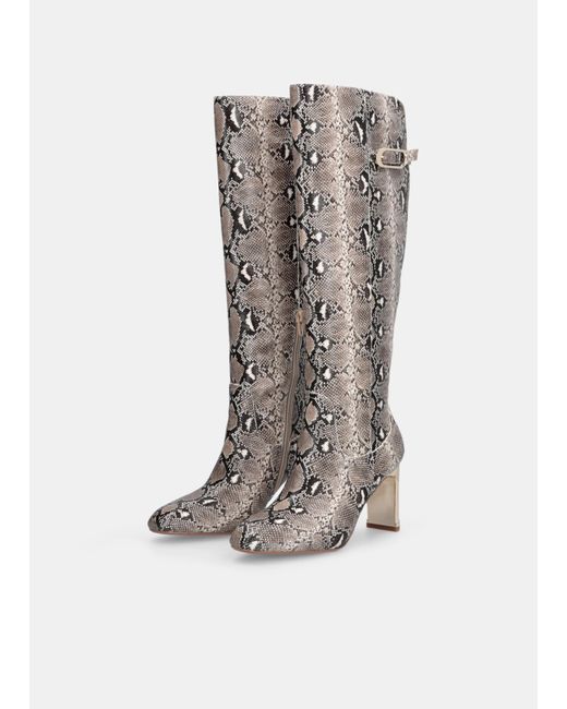 Liu Jo White Liu Jo Hoher Stiefel Mit Python-Print