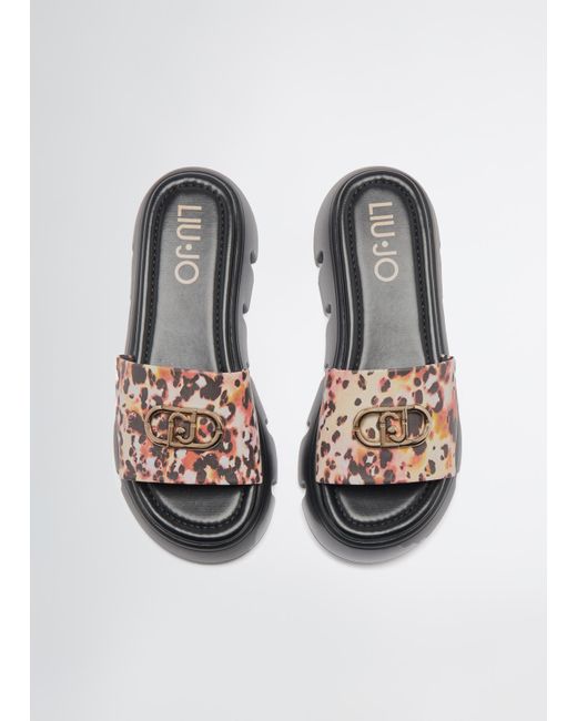 Liu Jo Ciabatta Platform Animalier di Liu Jo in White