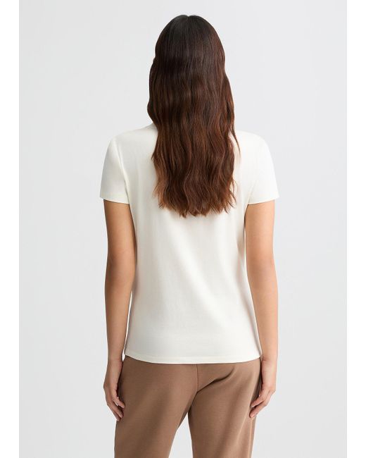 Liu Jo T-shirt Con Logo E Strass di Liu Jo in White