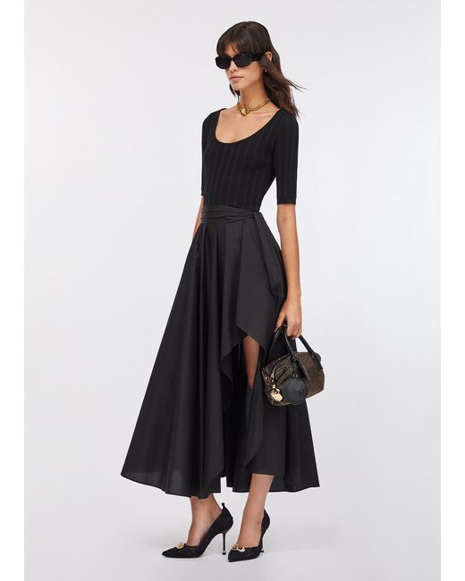 Liu Jo Robe Courte En Maille Et Popeline Liu Jo en coloris White