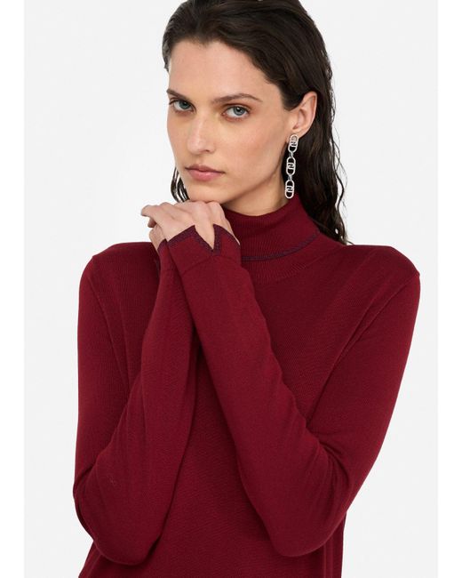 Liu Jo Pull À Col Roulé Avec Détails En Lurex Liu Jo en coloris Red