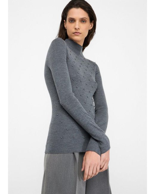 Liu Jo Pull 100 Laine Avec Applications Liu Jo en coloris Gray