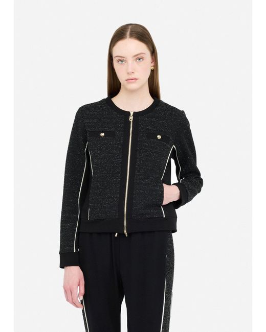 Liu Jo Black Liu Jo Jacke Aus Sweatstoff Und Bouclé