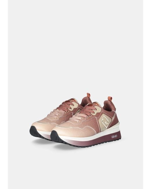 Liu Jo Sneakers À Plateforme Avec Strass All-Over Liu Jo en coloris Pink