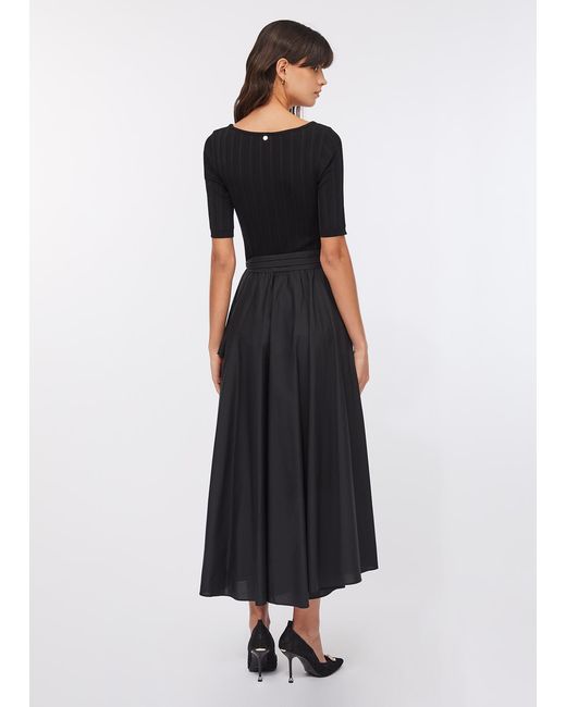 Liu Jo Robe Courte En Maille Et Popeline Liu Jo en coloris White