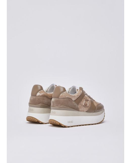 Sneakers Super Plateforme Effet Python Liu Jo en coloris White