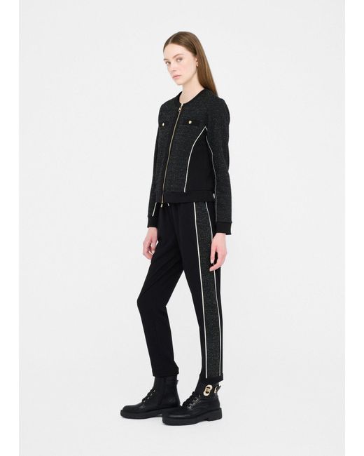Liu Jo Black Liu Jo Jacke Aus Sweatstoff Und Bouclé
