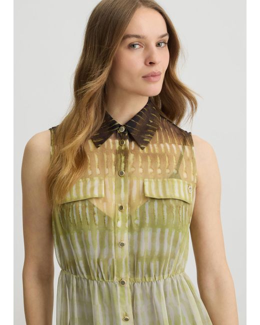 Liu Jo Abito Chemisier In Chiffon Stampato di Liu Jo in Green