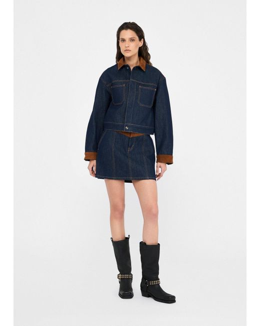 Liu Jo Blue Liu Jo Minirock Aus Denim Mit Wildledereinsatz
