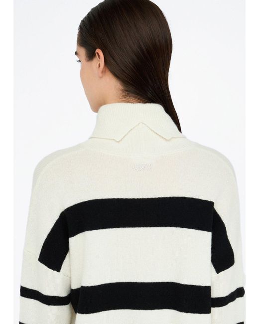 Liu Jo Pull À Col Roulé 100 Laine Avec Boutons Bijoux Liu Jo en coloris White