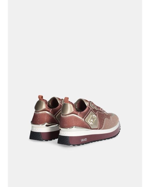 Liu Jo Sneakers À Plateforme Avec Strass All-Over Liu Jo en coloris Pink