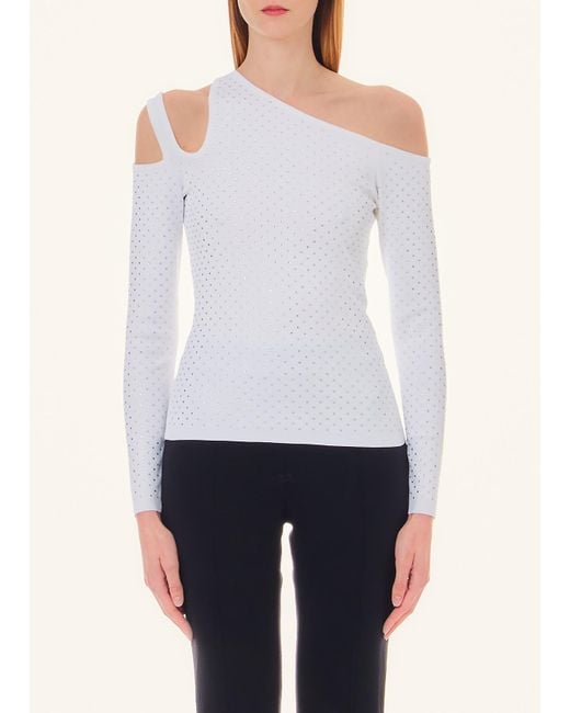 Liu Jo Maglia Con Strass E Cut Out di Liu Jo in White